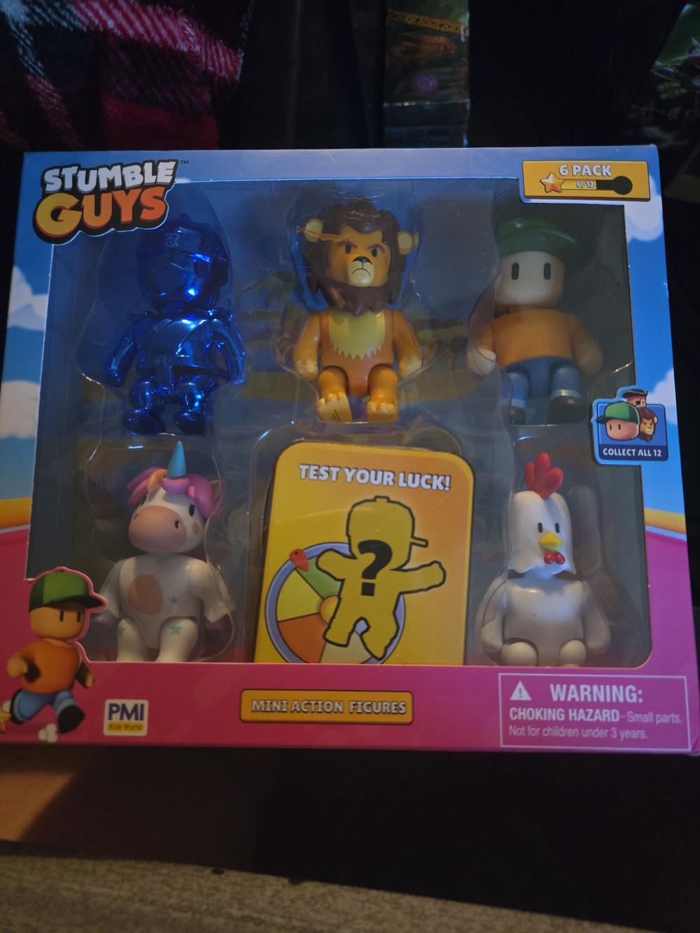 Stumble Guys 6-Pack Mini Action Figures - Blue, Yellow, Green, Pink, White